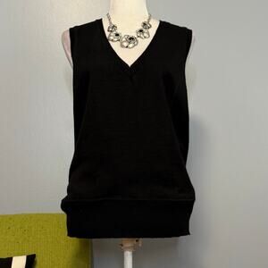 Nathalie Chaize Black Wool Sleeveless Pullover Sweater
